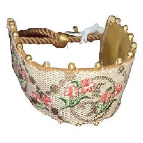 NWT Authentic Tory Burch T-Monogram Logo & Floral Embroidery Slider Bracelet - Picture 7 of 10